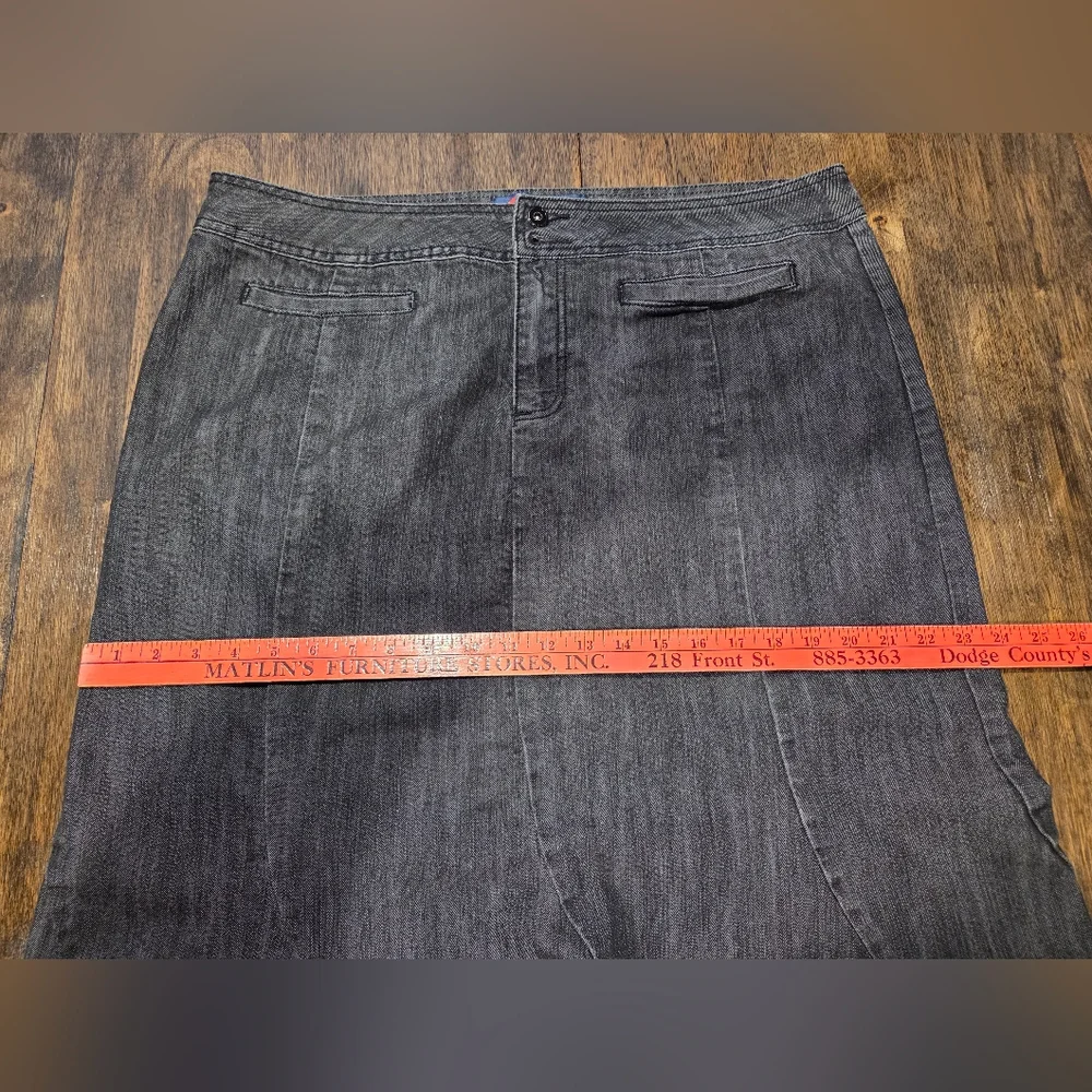 Vintage Y2K Dark Denim A-Line Maxi‎ Skirt